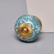 Sea Green Floral Ceramic Knob