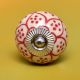 Red Poinsettia Flower Ceramic Knob