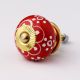 Red Floral Ceramic Knob
