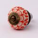 Orange Zinnia Flower Ceramic Knob