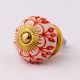 Orange Zinnia Flower Ceramic Knob