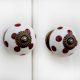 White Red Polka Ceramic Wardrobe Knob