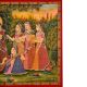 Radha Krishna Pichwai Painting with peacocks and Gopis