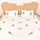 White Handmade Double Bed Sheet Linen with Parrot Design Beautiful Decorative Stylish