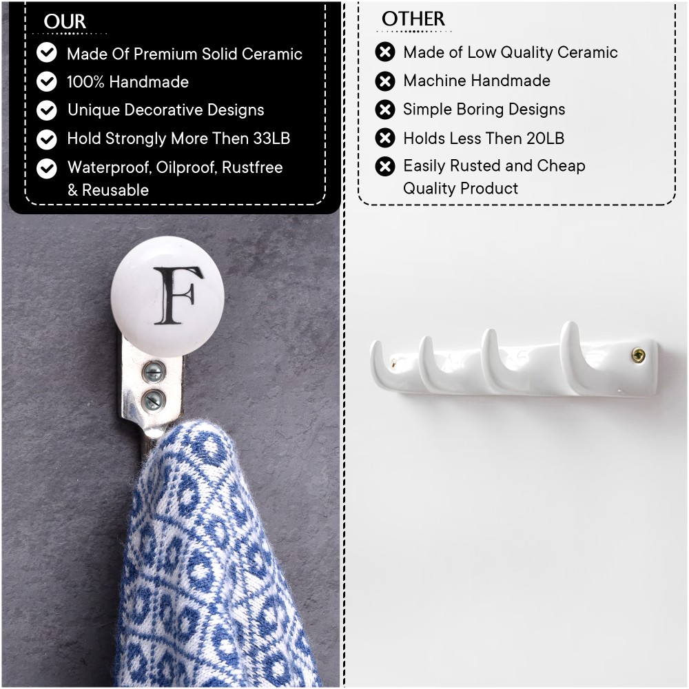 F Flat Ceramic Hooks