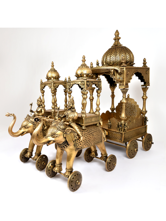 Grandeur of Bronze Chariot for Home Decor